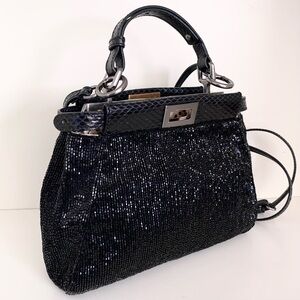 New Fendi beaded Python peekaboo crossbody bag